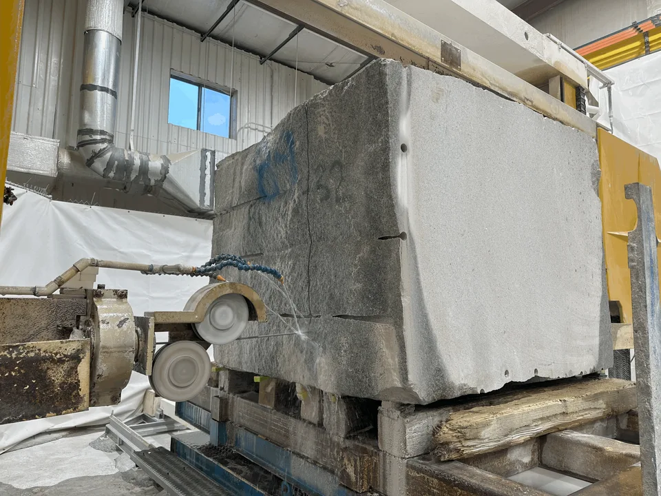 Large granite block from stone quarry
