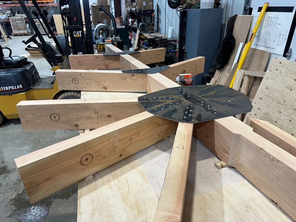 Formwork to support stone arches during construction