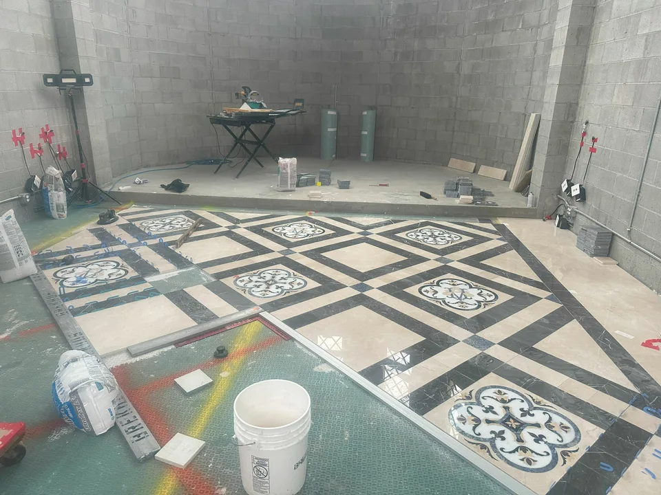 Chapter House flooring tile work